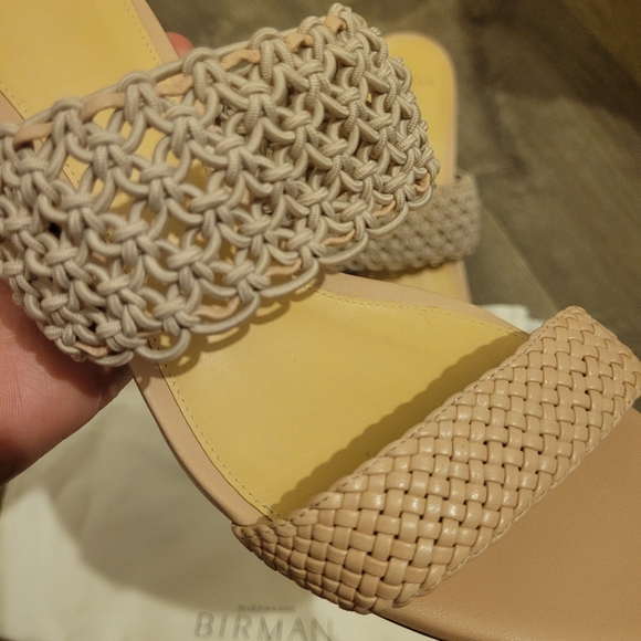 Alexandre Birman Neutrals Leather Slide size 11 heeled Sandal with dust bag - Picture 3 of 5